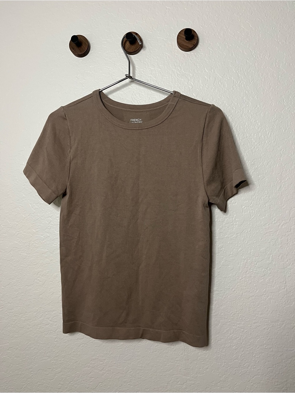 French Connection Taupe Short Sleeve Crew Tee